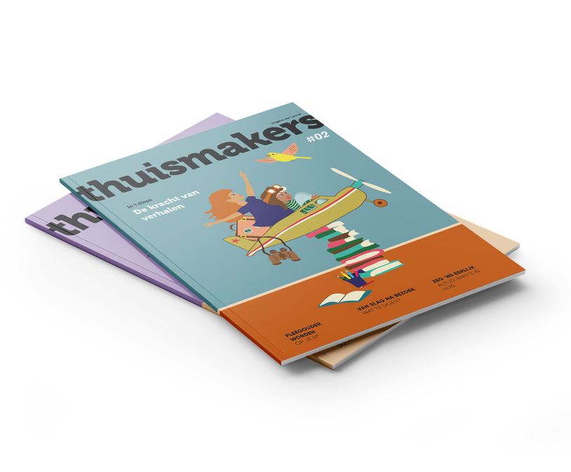 Twee Thuismakers magazines op een stapeltje